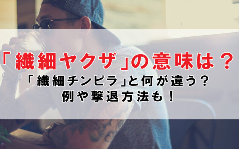 「繊細ヤクザ」の意味は？「繊細チンピラ」と何が違う？例や撃退方法も